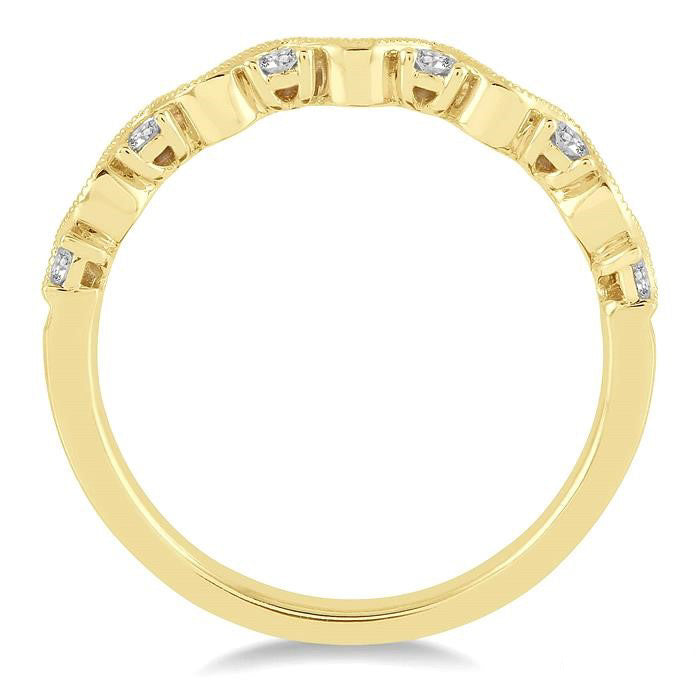 1/4 Ctw Round Cut Diamond Stack Band in 14K Yellow Gold