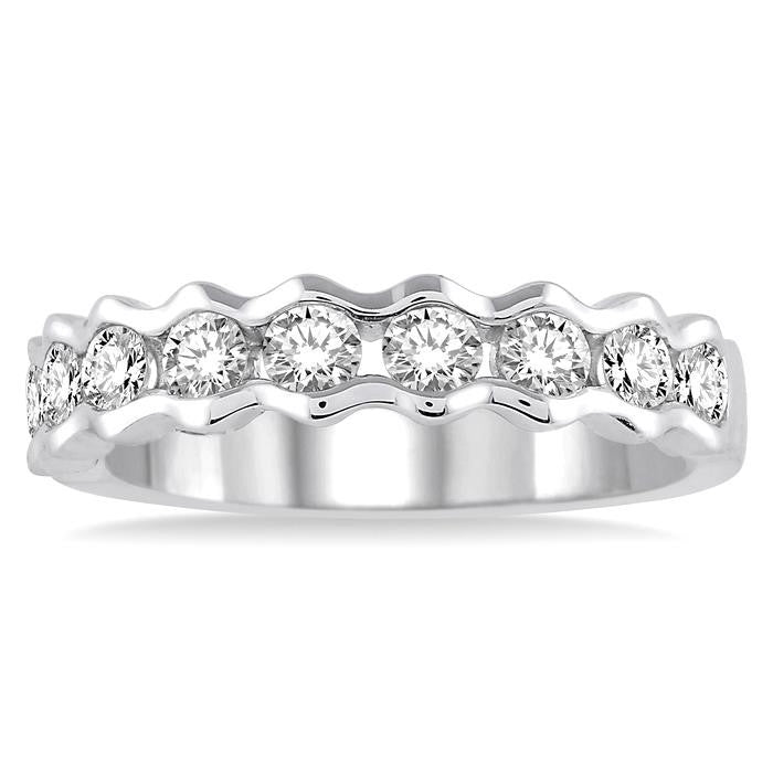 3/4 Ctw Round Cut Diamond Stack Band in 14K White Gold