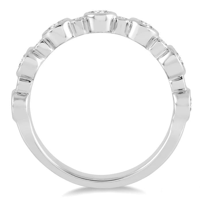 3/4 Ctw Round Cut Diamond Stack Band in 14K White Gold