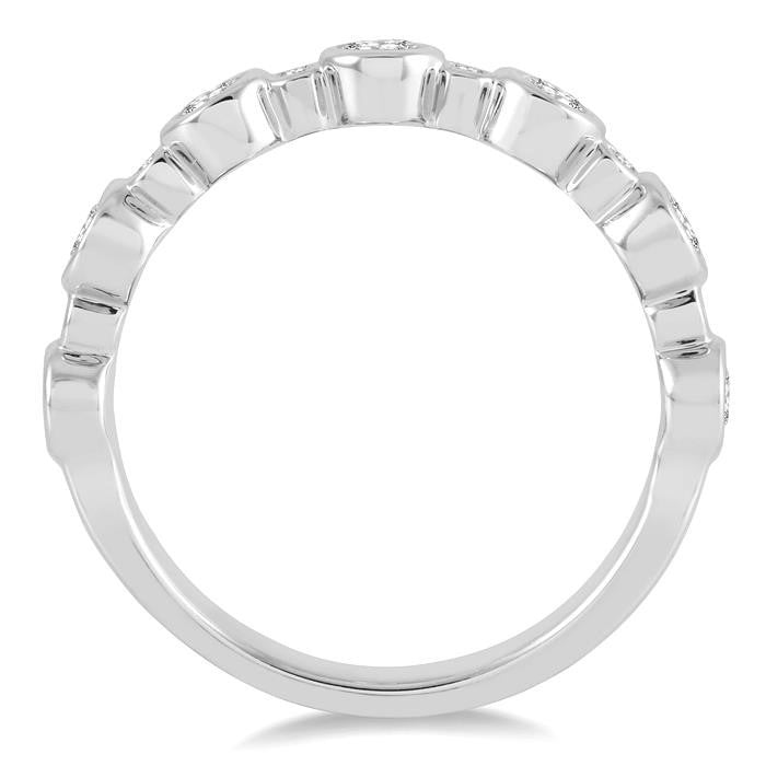 3/4 Ctw Round Cut Diamond Stack Band in 14K White Gold
