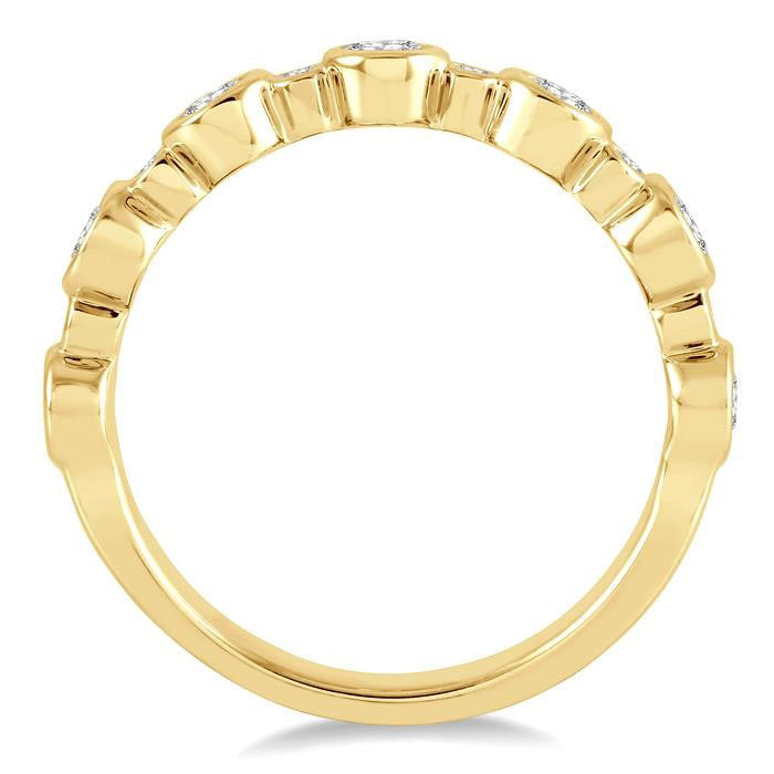3/4 Ctw Round Cut Diamond Stack Band in 14K Yellow Gold