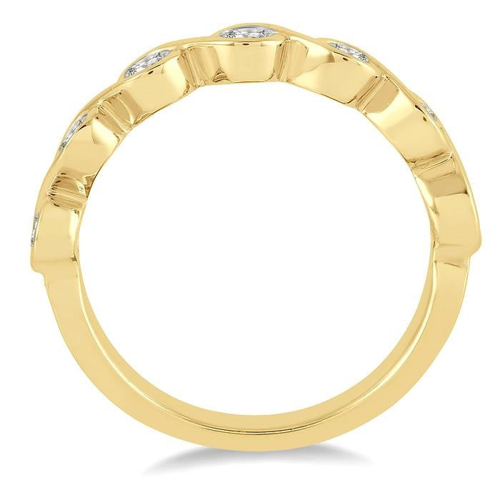 1/2 Ctw Round Cut Diamond Stack Band in 14K Yellow Gold