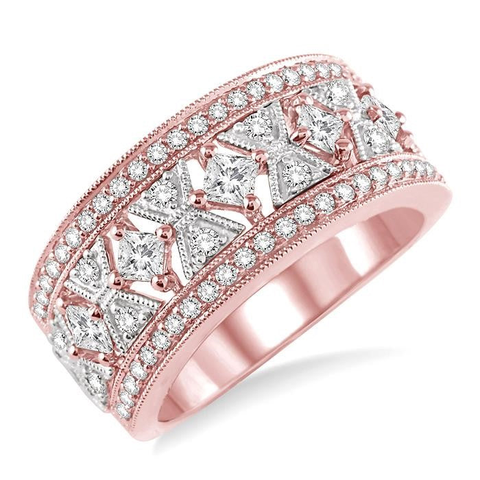 7/8 Ctw Diamond Fashion Band in 14K Rose Gold