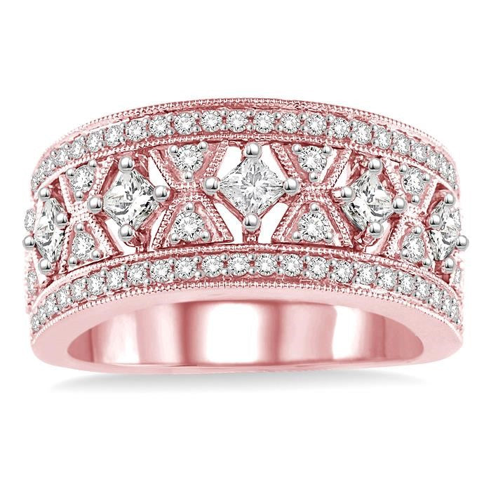 7/8 Ctw Diamond Fashion Band in 14K Rose Gold