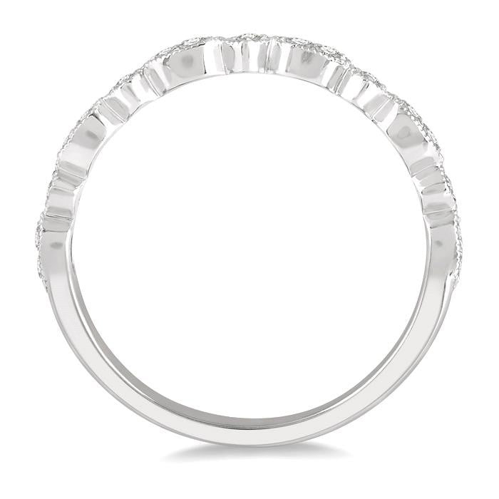 1/5 Ctw Marquise & Square Mount Round Cut Diamond Stack Band in 14K White Gold