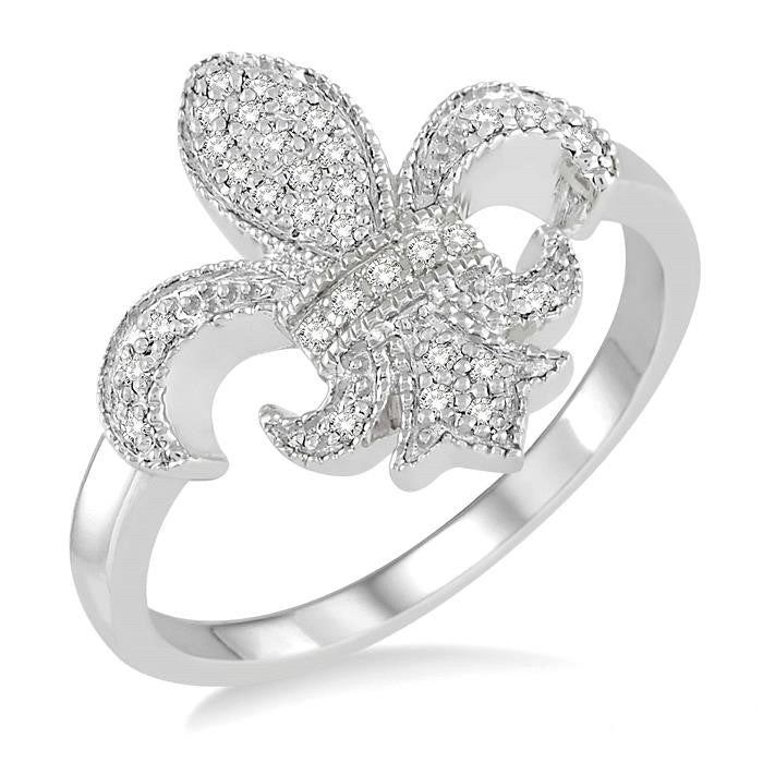 Fleur De Lis Diamond Ring
