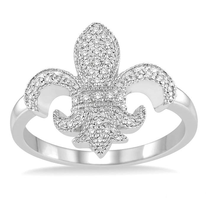 Fleur De Lis Diamond Ring