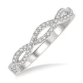 1/5 Ctw Entwined Round Cut Diamond Fashion Ring in 14K White Gold