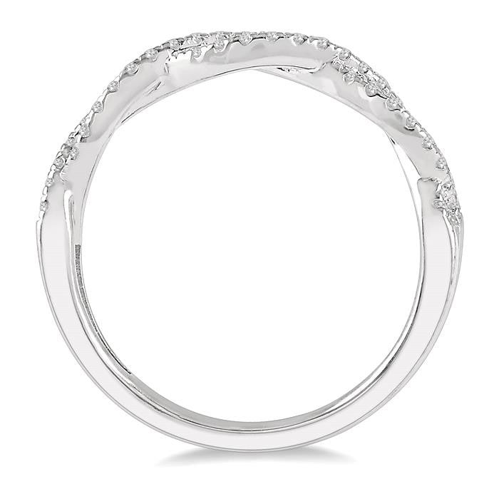 1/5 Ctw Entwined Round Cut Diamond Fashion Ring in 14K White Gold