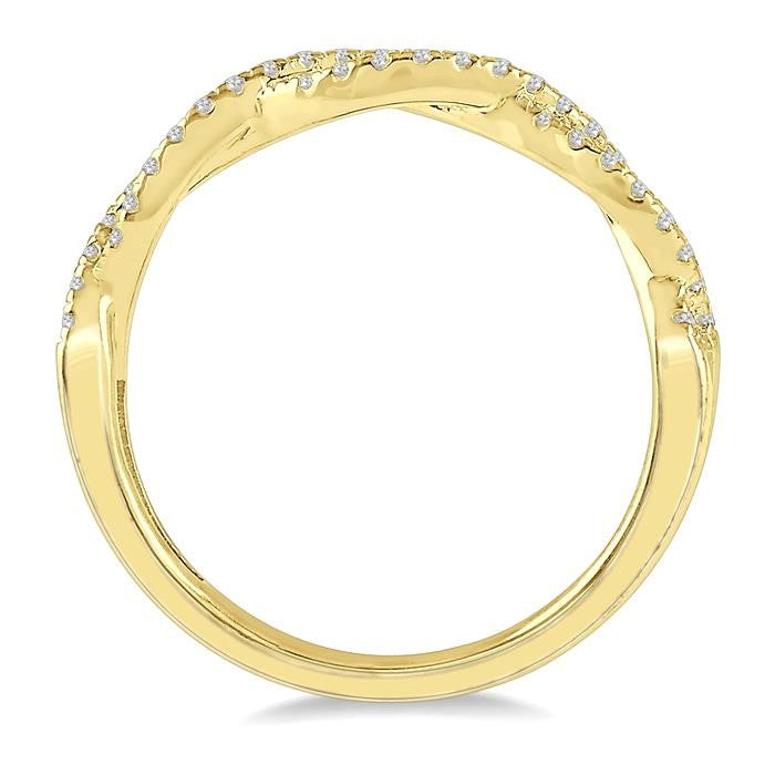 1/5 Ctw Entwined Round Cut Diamond Fashion Ring in 14K Yellow Gold