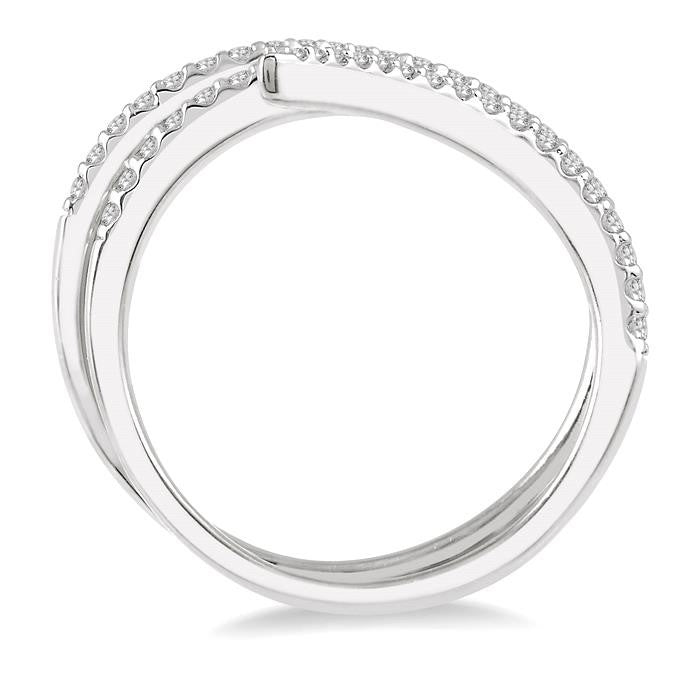 1/3 Ctw Double Spiral Open-End Round Cut Diamond Fashion Ring in 14K White Gold