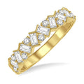 5/8 Ctw Zigzag Baguette and Round Cut Diamond Band in 14K Yellow Gold