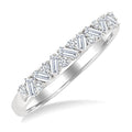 1/3 Ctw Zig Zag Scatter Baguette and Round Cut Diamond Fashion Band in 14K White Gold