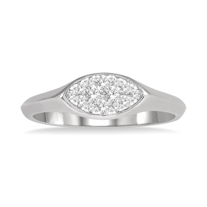 Marquise Shape Lovebright Essential Diamond Signet Ring
