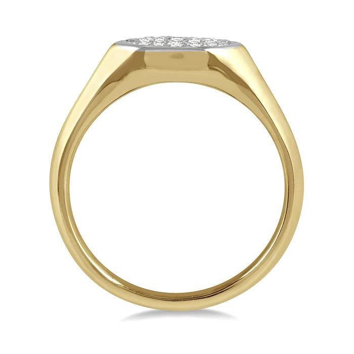 1/5 Ctw Marquise Shape Shine Bright Round Cut Diamond Ring in 14K Yellow and White Gold