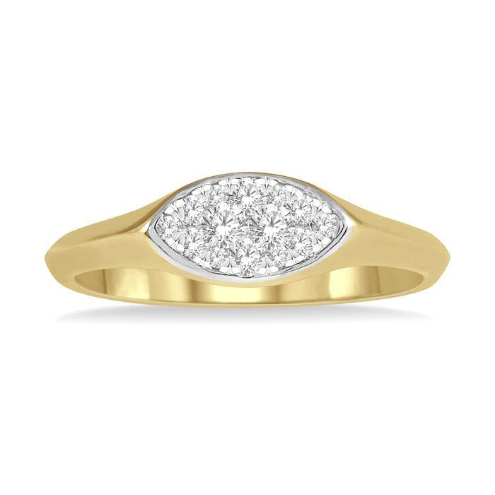 Marquise Shape Shine Bright Essential Diamond Signet Ring