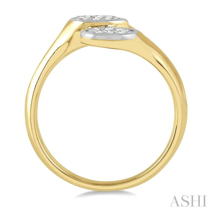 1/3 Ctw Shine Bright Interlocked Mixed Shape Mounts Round Cut Diamond Fashion Ring in 10K Yellow and White Gold