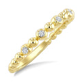 1/10 Ctw Bezel Set Round Cut Bead Bijoux Diamond Beaded Ring in 10K Yellow Gold
