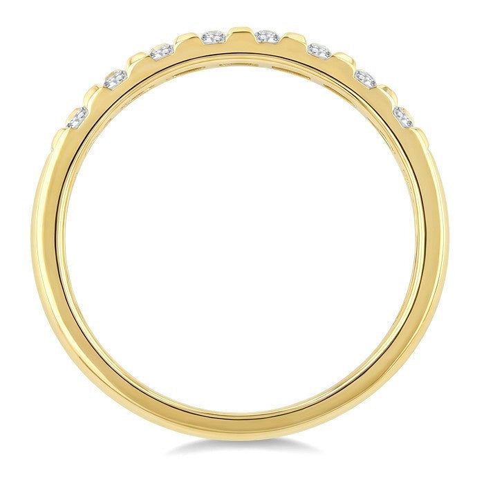 1/4 Ctw Checkered Round Cut Diamond Fashion Band in 10K Yellow Gold