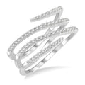 Spiral Diamond Fashion Open Ring