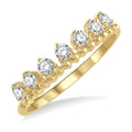 1/3 Ctw Lined Circular Mount Round Cut Diamond Fashion Stackable Band in 14K Yellow Gold