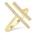 Bar Diamond Fashion Open Ring
