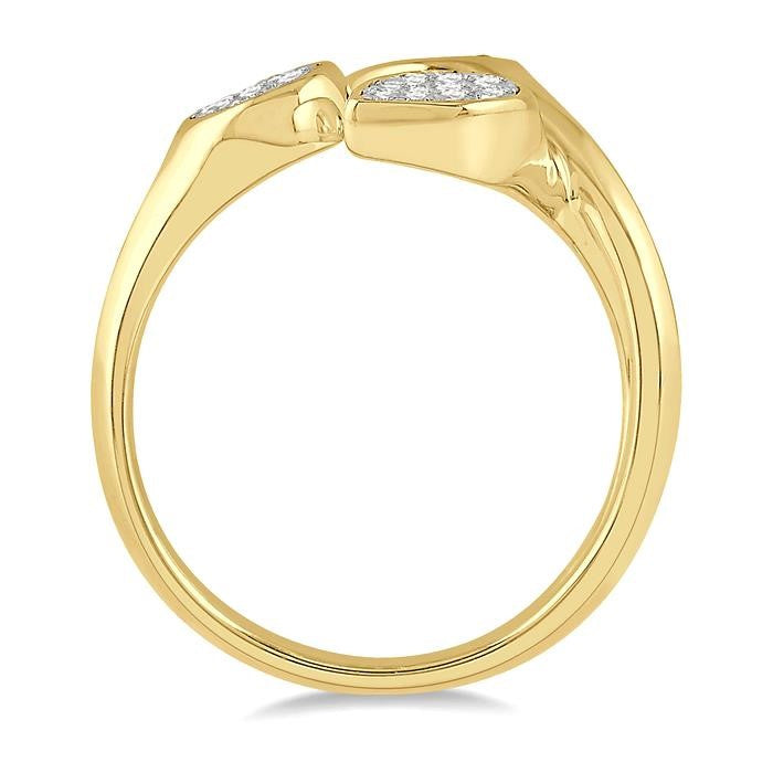 1/3 Ctw Shine Bright Open Center Mixed Shape Mounts Round Cut Diamond Fashion Ring in 10K Yellow and White Gold