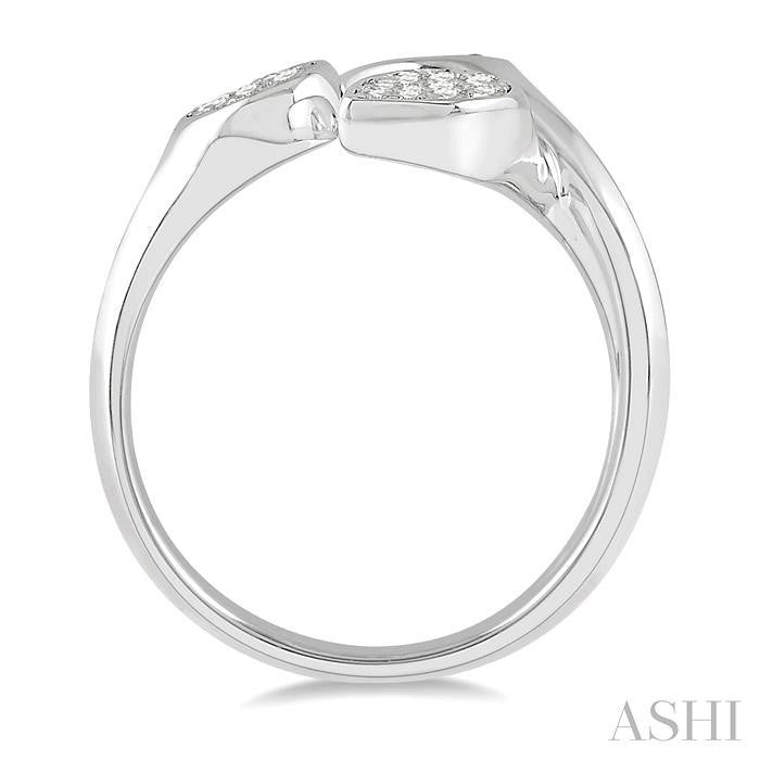 1/3 Ctw Shine Bright Open Center Mixed Shape Mounts Round Cut Diamond Fashion Ring in 10K White Gold