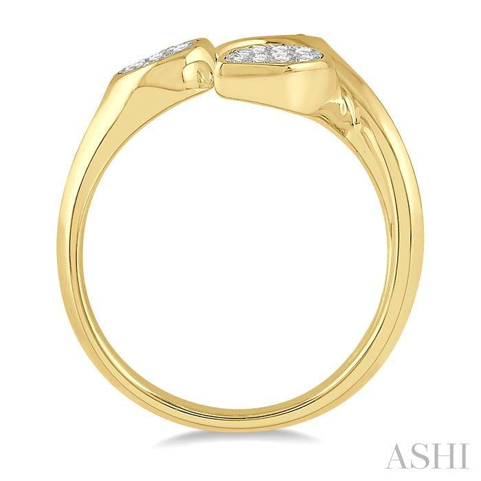1/3 Ctw Shine Bright Open Center Mixed Shape Mounts Round Cut Diamond Fashion Ring in 10K Yellow and White Gold
