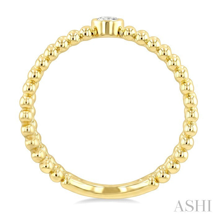 1/10 Ctw Bezel Set Round Cut Bead Bijoux Diamond X-Wrap Beaded Ring in 10K Yellow Gold