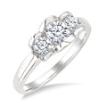 3/4 Ctw 3-Stone Round Cut Diamond Fashion Ring in 14K White Gold