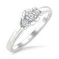 1/4 Ctw 3-Stone Round Cut Diamond Fashion Ring in 14K White Gold
