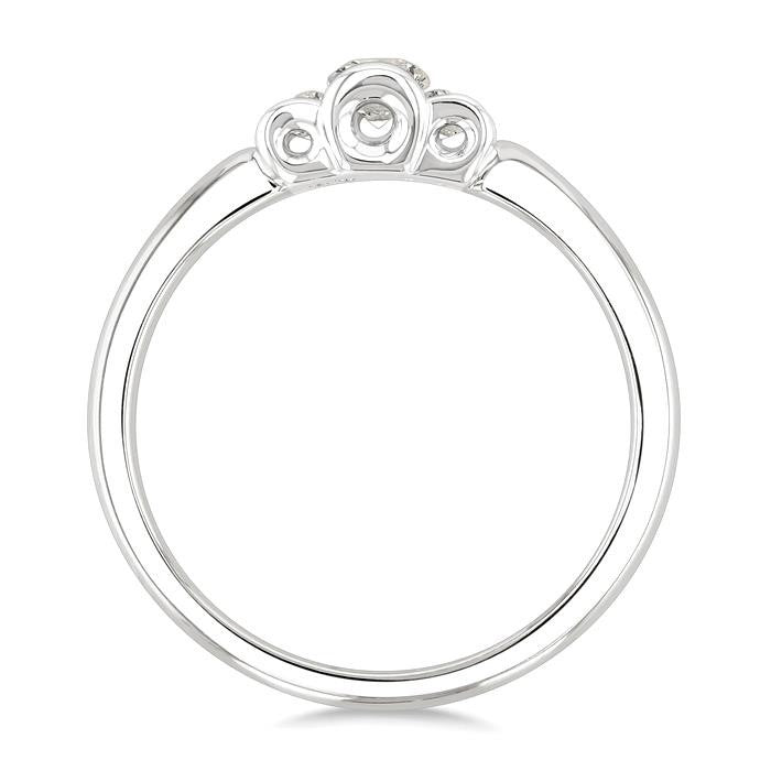 1/4 Ctw 3-Stone Round Cut Diamond Fashion Ring in 14K White Gold