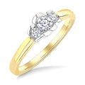 1/4 Ctw 3-Stone Round Cut Diamond Fashion Ring in 14K Yellow and White Gold