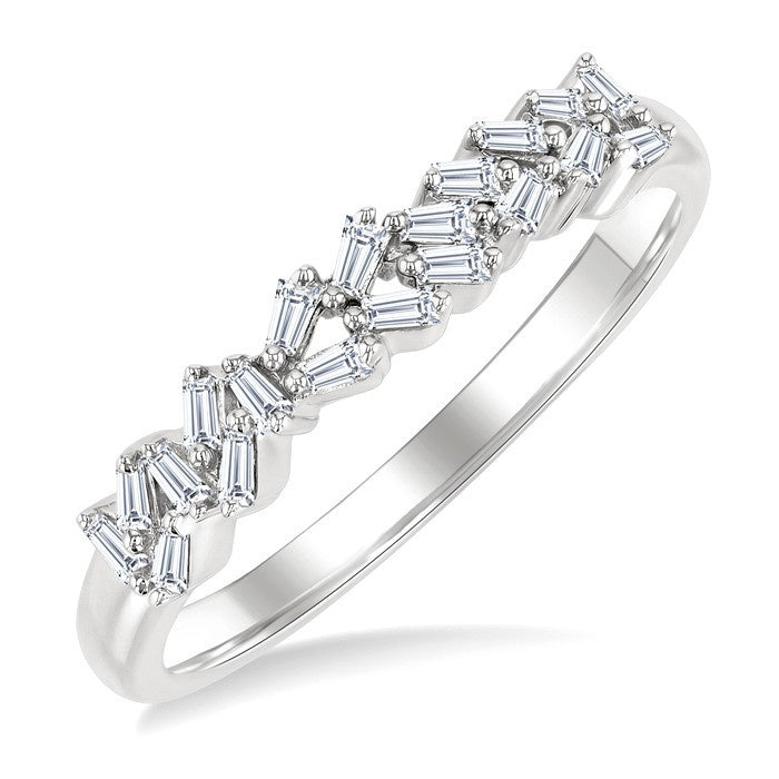 1/5 Ctw Scatter Baguette Cut Diamond Fashion Ring in 14K White Gold
