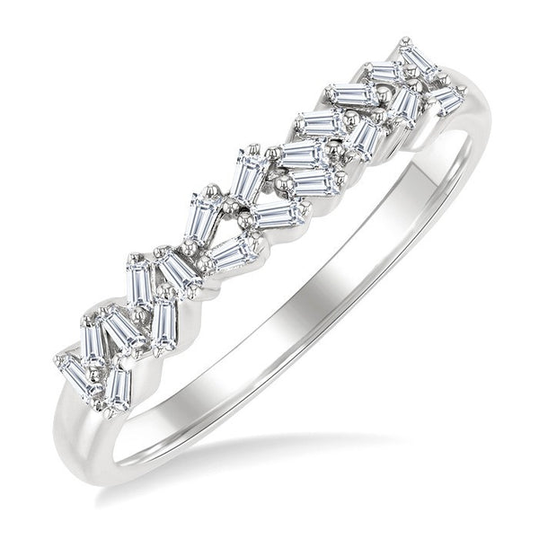 1/5 Ctw Scatter Baguette Cut Diamond Fashion Ring in 14K White Gold