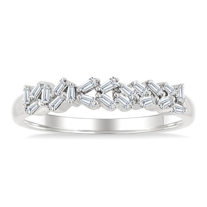 1/5 Ctw Scatter Baguette Cut Diamond Fashion Ring in 14K White Gold