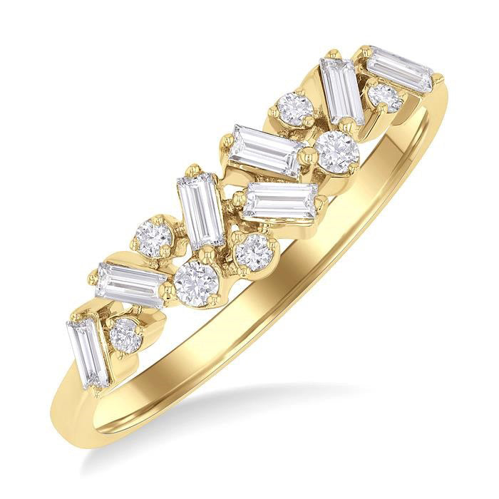 Stackable Scatter Baguette Diamond Fashion Band