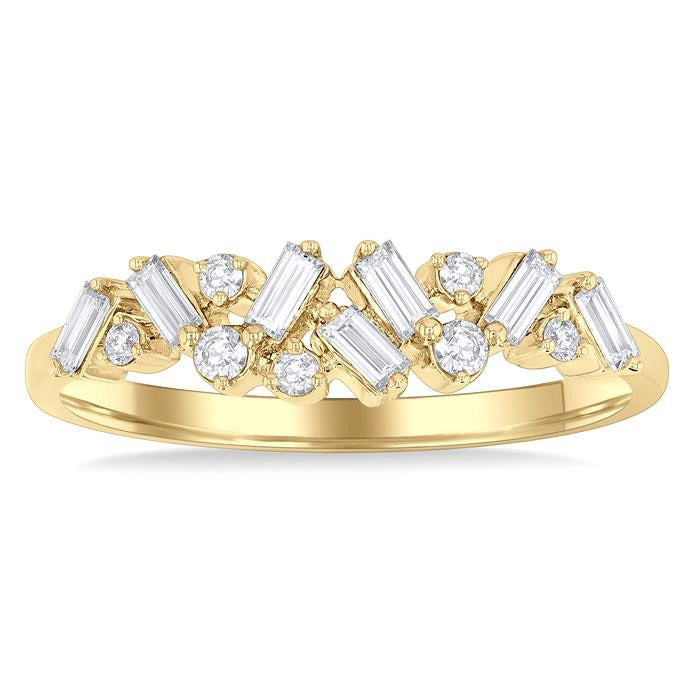 Stackable Scatter Baguette Diamond Fashion Band
