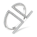 1/3 Ctw Geometric Wide Split Lightweight Round Cut Diamond Open Fashion Ring in 10K White Gold