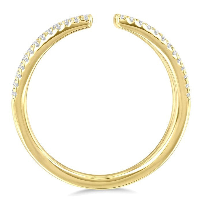 1/3 Ctw Geometric Wide Split Lightweight Round Cut Diamond Open Fashion Ring in 10K Yellow Gold