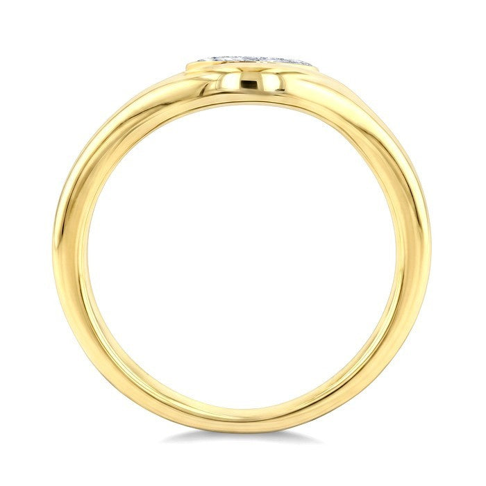 1/4 Ctw Marquise Cut Diamond Curved Solitaire Ring in 14K Yellow Gold
