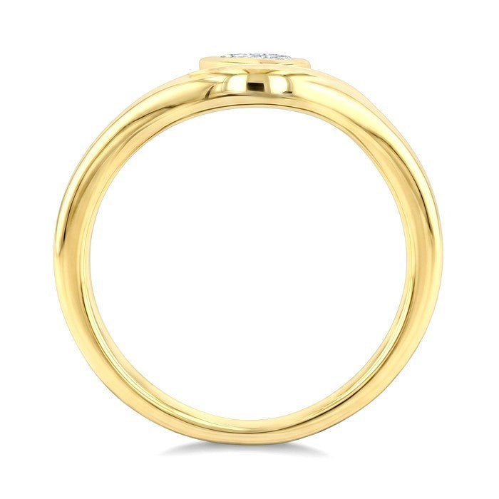 1/4 Ctw Pear Cut Diamond Curved Solitaire Ring in 14K Yellow Gold