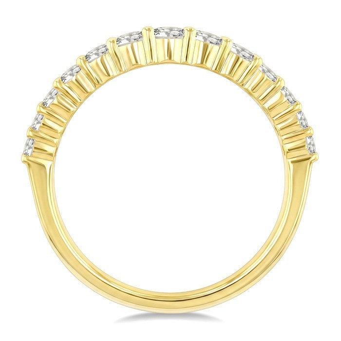 2 Ctw Baguette and Round Cut Diamond Crown Band in 14K Yellow Gold