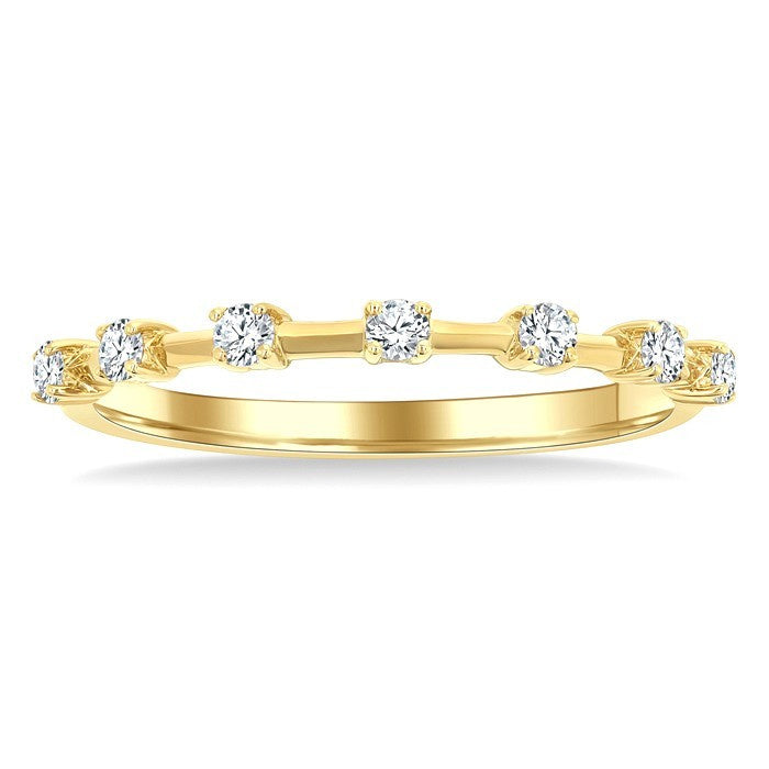 1/5 Ctw Round Cut Diamond Fashion Band in 14K Yellow Gold