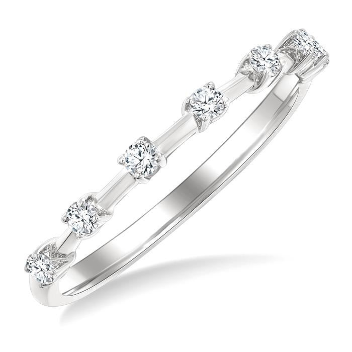 1/5 Ctw Round Cut Diamond Fashion Band in 10K White Gold