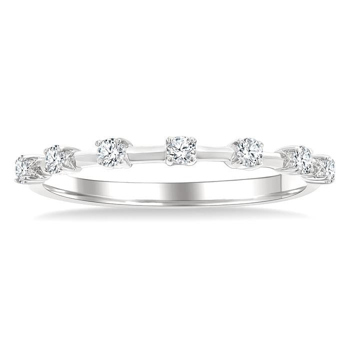 1/5 Ctw Round Cut Diamond Fashion Band in 10K White Gold