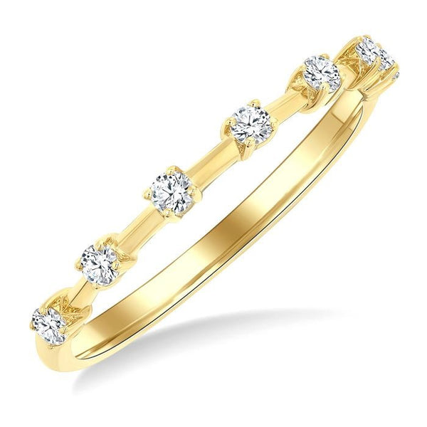 1/5 Ctw Round Cut Diamond Fashion Band in 10K Yellow Gold