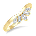 1/3 Ctw Chevron Marquise and Baguette Cut Diamond Fashion Ring in 14K Yellow Gold