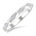 1/20 Ctw 3-D Geometric Shape Round Cut Diamond Stackable Fashion Band in 14K White Gold
